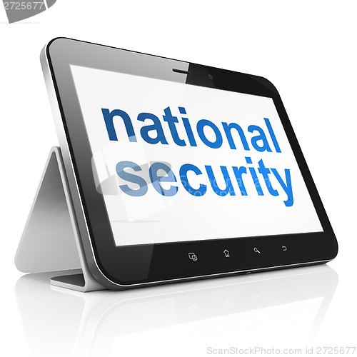 Image of Privacy concept: National Security on tablet pc computer