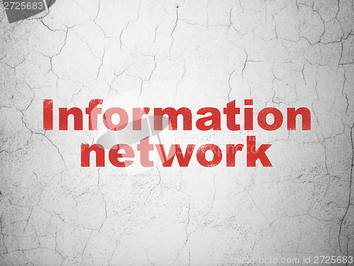 Image of Information Network on wall background