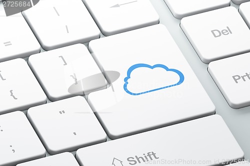Image of Cloud on computer keyboard background