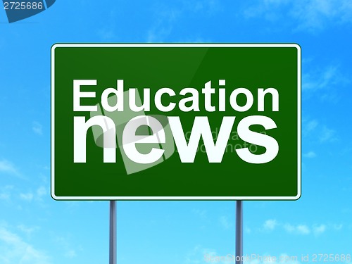 Image of Education News on road sign background