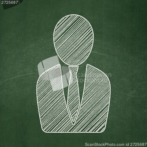 Image of Law concept: Business Man on chalkboard background