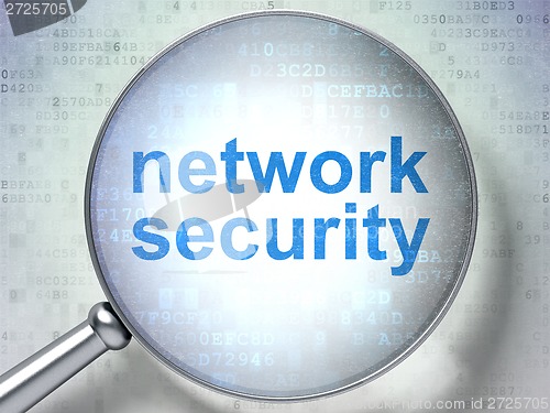 Image of Protection concept: Network Security with optical glass