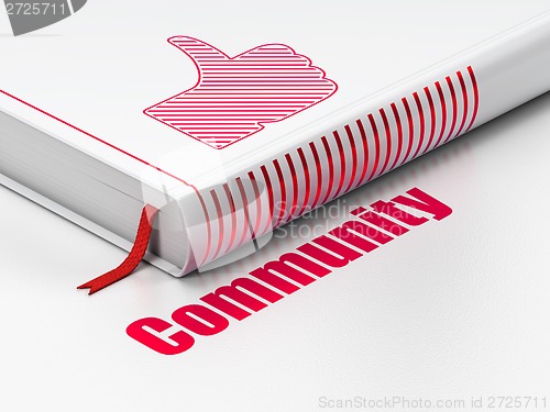 Image of Social network concept: book Thumb Up, Community on white background