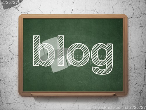 Image of Web development concept: Blog on chalkboard background