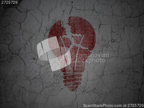 Image of Business concept: Light Bulb on grunge wall background