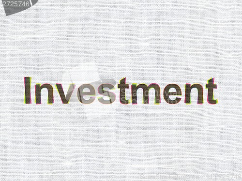 Image of Finance concept: Investment on fabric texture background