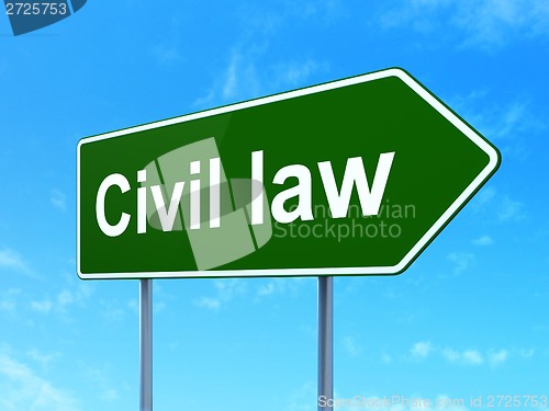 Image of Civil Law on road sign background