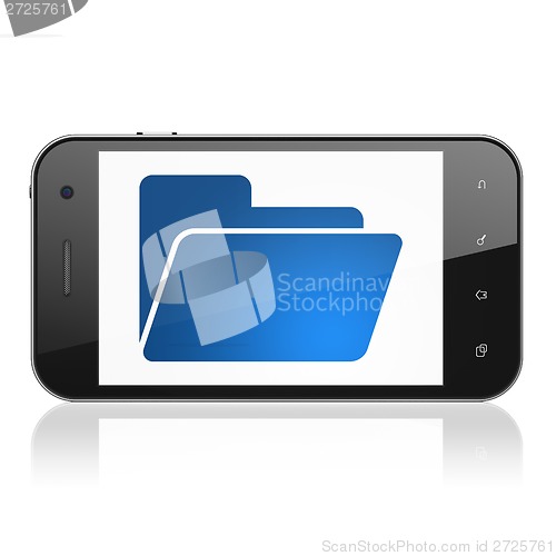 Image of Finance concept: Folder on smartphone