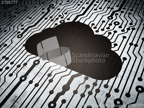 Image of Computing concept: circuit board with Cloud