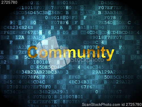 Image of Social network concept: Community on digital background