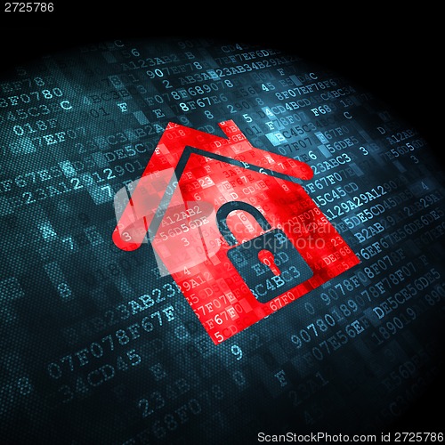 Image of Finance concept: Home on digital background