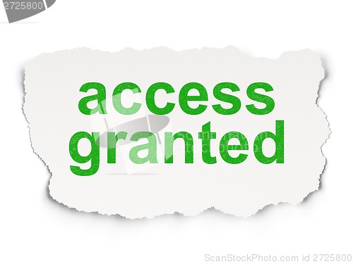 Image of Privacy concept: Access Granted on Paper background