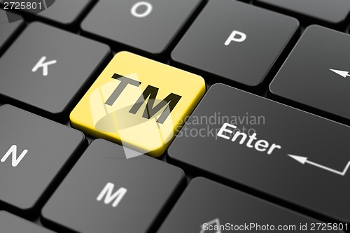 Image of Law concept: Trademark on computer keyboard background