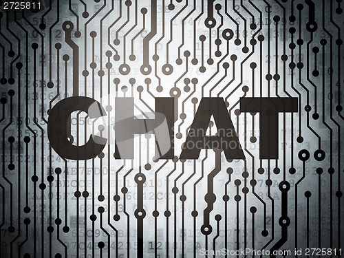 Image of Web development concept: circuit board with Chat