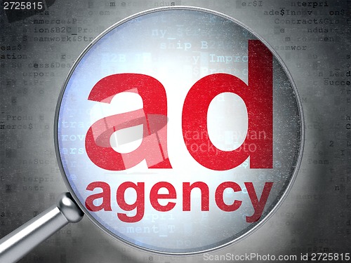 Image of Marketing concept: Ad Agency with optical glass