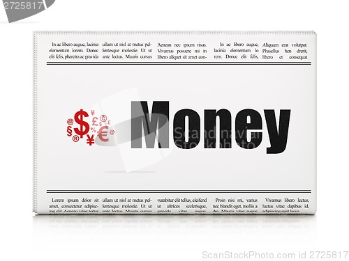 Image of Business concept: newspaper with Money and Finance Symbol