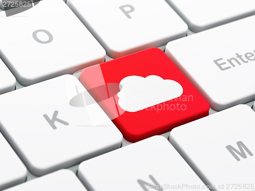 Image of Cloud on computer keyboard background