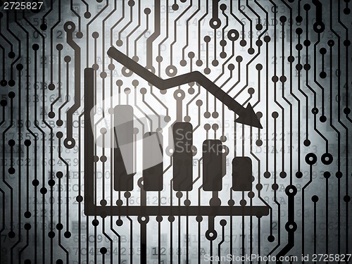 Image of News concept: circuit board with Decline Graph