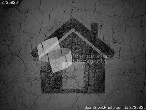 Image of Finance concept: Home on grunge wall background