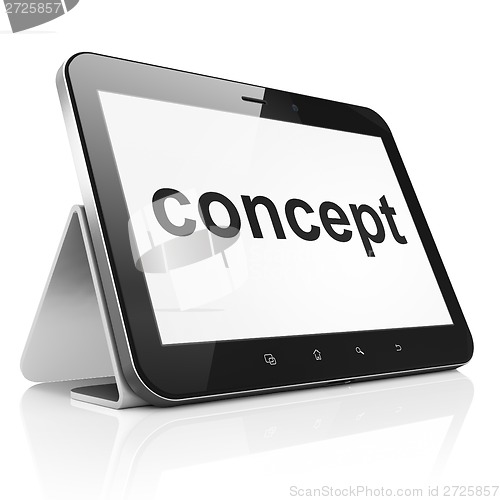 Image of Advertising concept: Concept on tablet pc computer