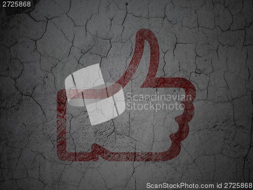 Image of Social network concept: Thumb Up on grunge wall background