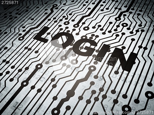 Image of Protection concept: circuit board with Login