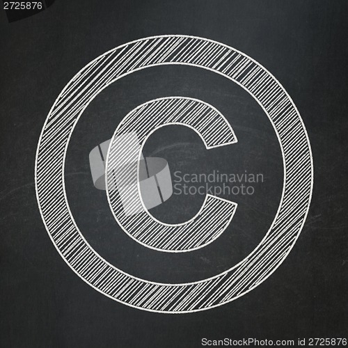 Image of Law concept: Copyright on chalkboard background