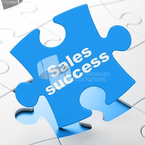 Image of Marketing concept: Sales Success on puzzle background