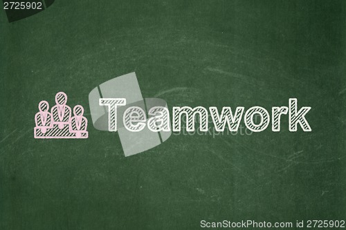 Image of Business Team and Teamwork on chalkboard background