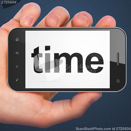 Image of Timeline concept: Time on smartphone