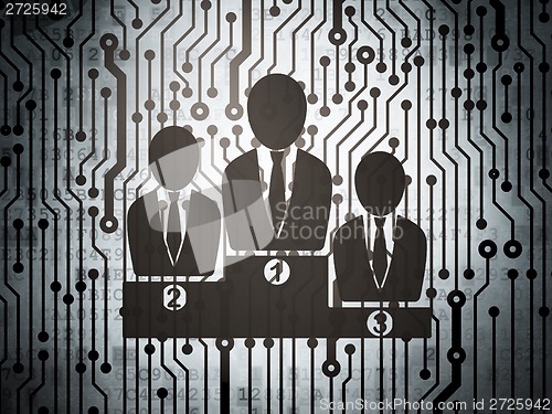 Image of News concept: circuit board with Business Team