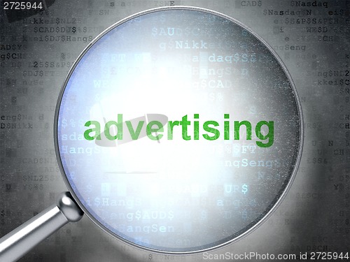 Image of Advertising with optical glass