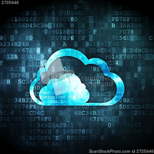 Image of computing concept: Cloud on digital background