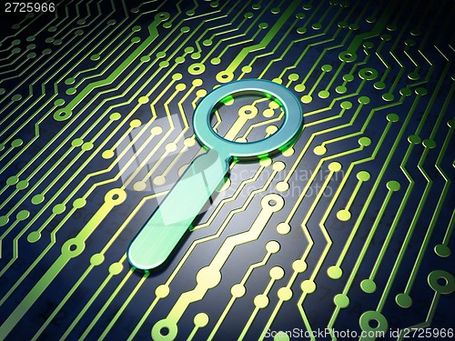 Image of Web design concept: Search on circuit board background