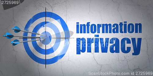 Image of Safety concept: target and Information Privacy on wall background