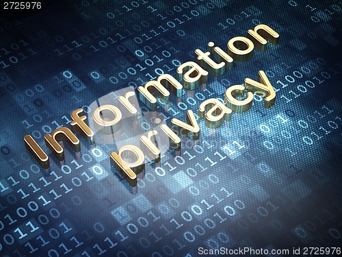 Image of Protection concept: Golden Information Privacy on digital background