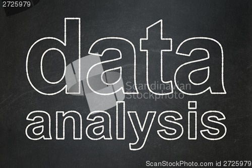 Image of Information concept: Data Analysis on chalkboard background