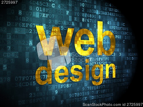 Image of SEO development concept: Web Design on digital background