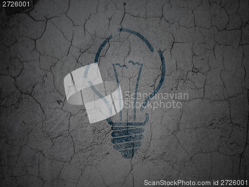 Image of Finance concept: Light Bulb on grunge wall background