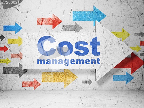 Image of Finance concept: arrow with Cost Management on grunge wall background