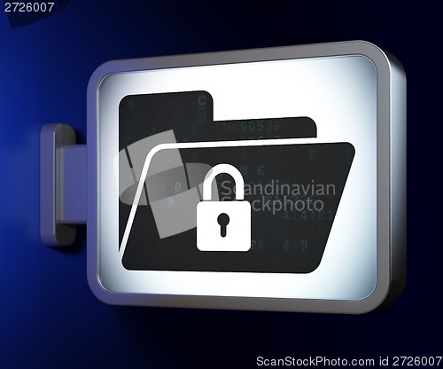Image of Business concept: Folder With Lock on billboard background