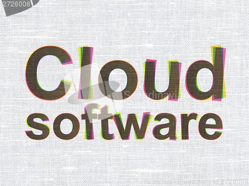 Image of Technology concept: Cloud Software on fabric texture background