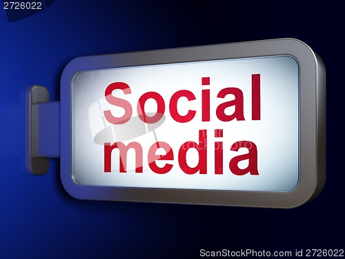 Image of Network concept: Social Media on billboard background