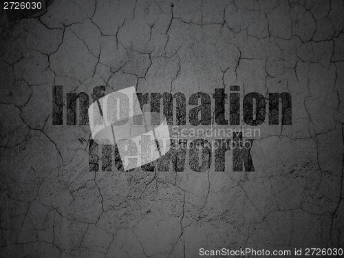 Image of Information Network on grunge wall background