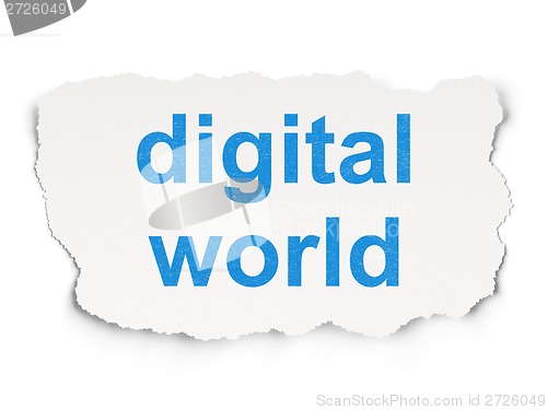 Image of Information concept: Digital World on Paper background