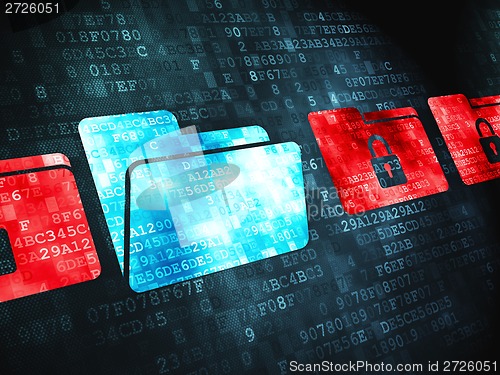 Image of Business concept: Folder With Padlock on digital background