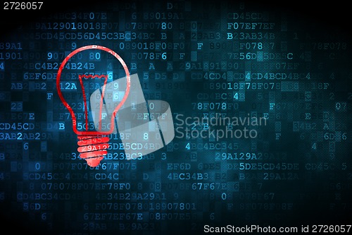 Image of Business concept: Light Bulb on digital background