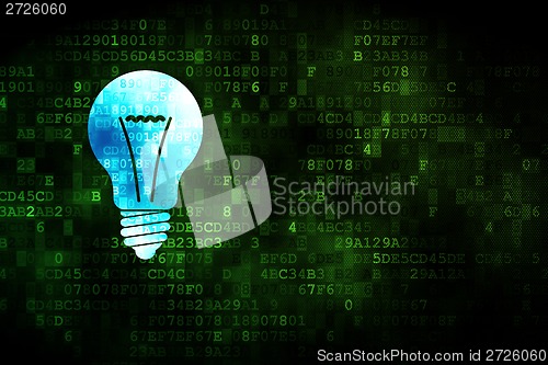Image of Business concept: Light Bulb on digital background