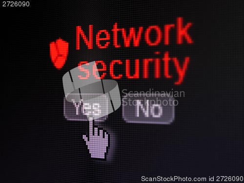 Image of Protection concept: Broken Shield icon and Network Security