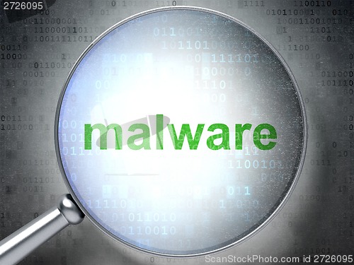 Image of Safety concept: Malware with optical glass
